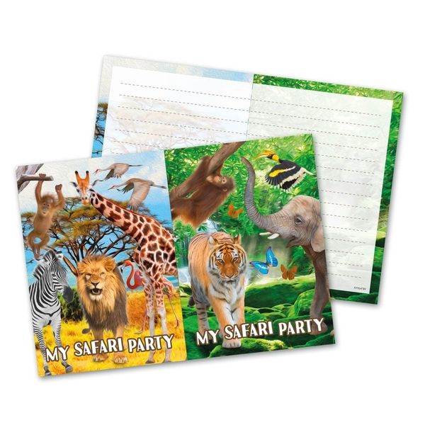 NEW Invitation cards safari party, 8 pcs