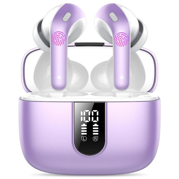 Ear Buds Wireless Earbuds, 50Hrs Playtime Bluetooth Earphones, Bluetooth Headphones 5.3, In Ear with 4 ENC Call Noise Cancelling Mics, Bass Boost 85%, Mini Earbuds IPX7 Waterproof, USB-C