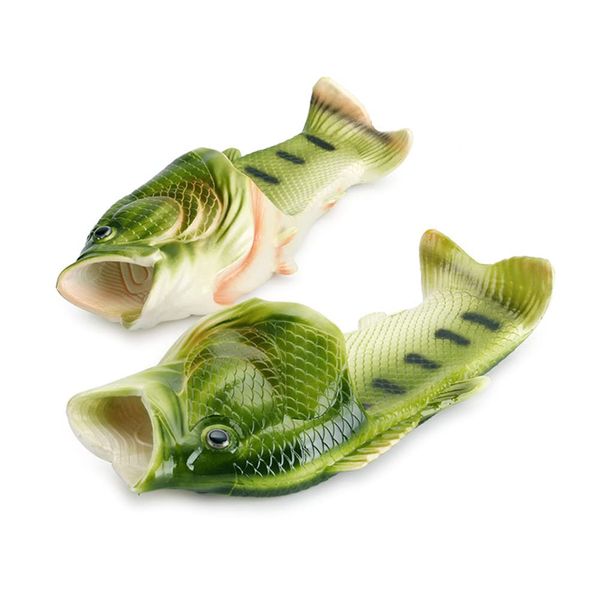 ETRAVEL Fish Slippers, Funny, Fish-Shaped Slippers, Beach Sandals, Men's, Women's, Kids, Adults, Summer, Funny, Cute, Gift, green