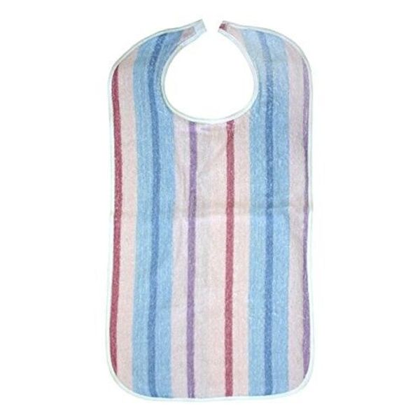 3 Terry Clothing Protector Stripes Print - Adult Bibs