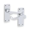 Infinity Decor Pack of Polished Chrome Victorian Scroll Lever Latch Door Handle on Rectangular Backplate Pull Handle Set Interior Doors Privacy Lock