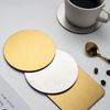 4 PCS Silver Round Cup Coasters, 10cm Stainless Steel Coasters, Heat Resistant Table Protector