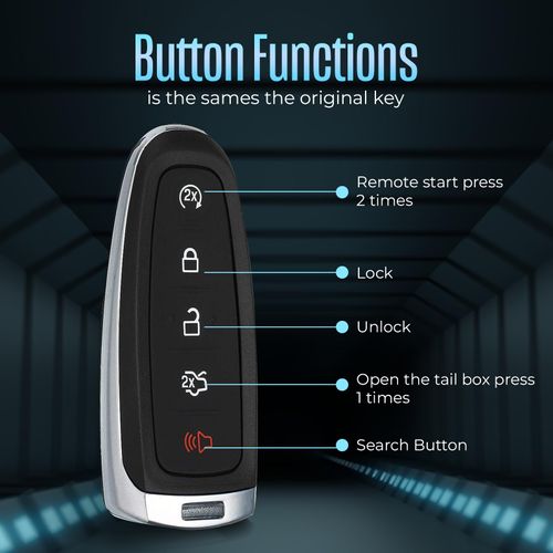 Replacement Car Key Fob Smart Keyless Entry Remote Start Control Compatible with Ford Explorer Edge 2011-2015 Flex Taurus 2013-2019 Expedition Focus Lincoln MKS MKT MKX Navigator M3N5WY8609