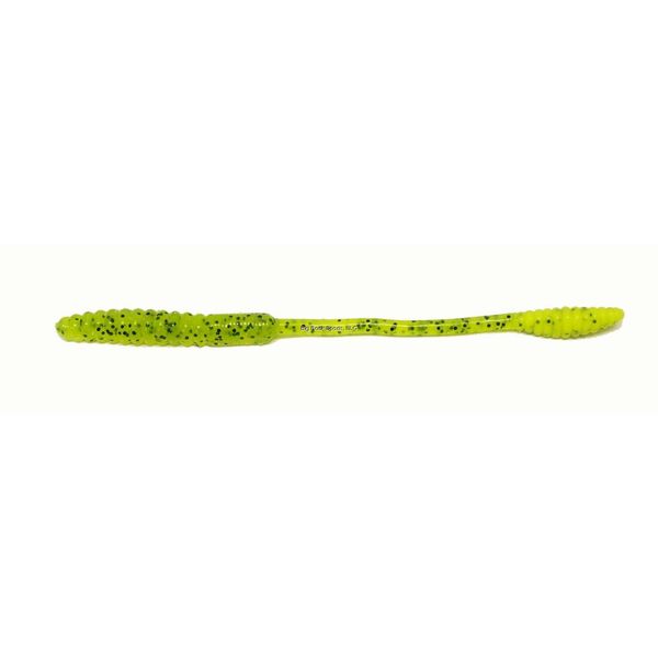 Big Bite Baits 6-Inch Squirrel Tail Worm Lures-Pack of 10 (Chartreuse Pepper)