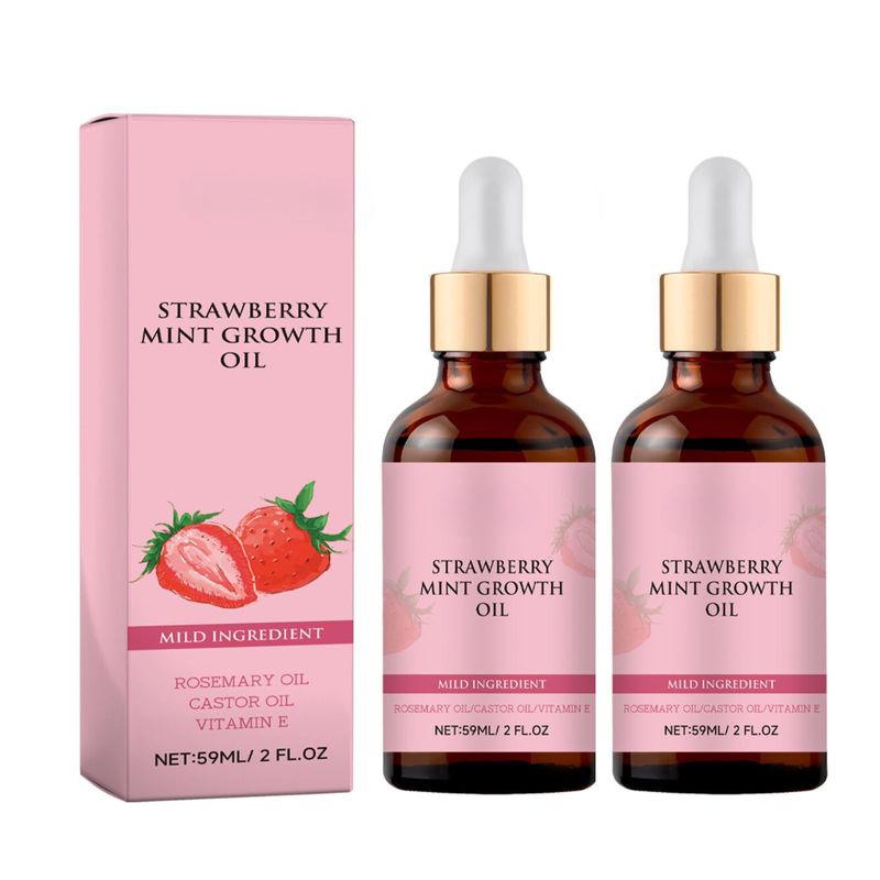 Strawberry Mint Growth Oil, 2024 New Strawberry Mint Hair Growth Oil, Natural Hair Essential Oil,...