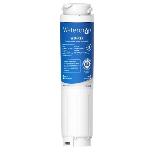 Waterdrop WD-F25 Fridge Water Filter, Replacement for Bosch® Fridge UltraClarity 644845, 740560 9000077104 (1 Pack)