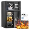 Double Door 4.5 cu.ft Safe Box with Key Lock Password Fireproof Bag Black