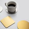 4 PCS Silver Round Cup Coasters, 10cm Stainless Steel Coasters, Heat Resistant Table Protector