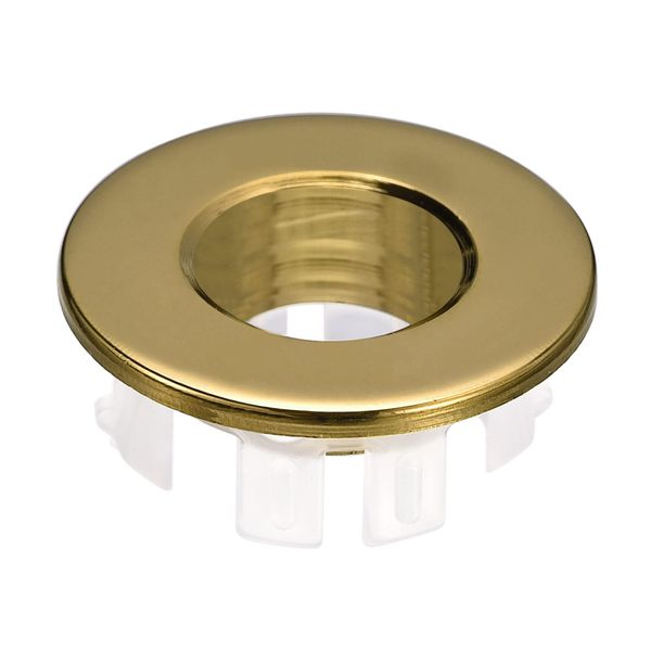 sourcing map Sink Trim Overflow Cover, Sink Overflow Rings Bathroom Kitchen Basin Drain Cover Hole Insert in Round Caps, Gold