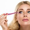 1pcs Eyelash Applicator,2 in 1 Eyelash Applicator Tool,Lash Tweezers Strip Lashes,Double Ended Eyelash Tool with Built in Lash Comb for Precise Lash Application, Curved Eyelash Tweezers Nipper(Pink)