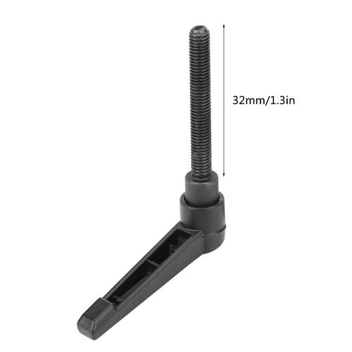 Hilitand 4pcs Clamping Lever Handle, M6 Stainless Steel Male Thread Adjustable Handle Machine Knobs Black (32mm)