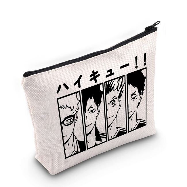 WZMPA Haikyu Anime-Kosmetiktasche / Make-up-Tasche, Kotaro, Tetsuro, Keiji Hinata, Fans, Geschenk, Haikyu, Cosplay, Make-up-Tasche mit Reißverschluss für Damen und Mädchen, Haikyuu Friends