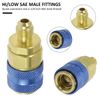 2X A/C Air Conditioning High/Low Quick Connector Adapter Coupler SAE Male Flare