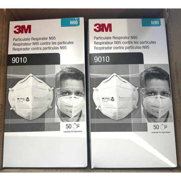 2 Boxes 100 Pcs Dust Masks Resperators 3M 9010 Individually Sealed 50 / Box NEW