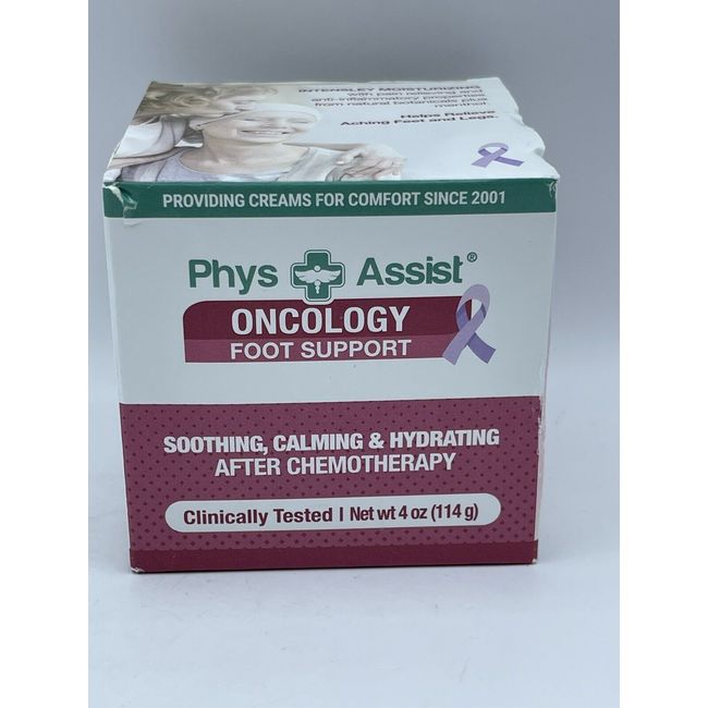 Phys Assist Oncology Foot Support Cream Soothing Calming Hydrating Ex 03/2025