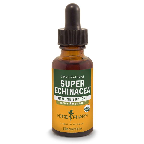 Herb Pharm Certified Organic Super Echinacea Liquid Extract for Active Immune System Support - 1 Ounce (DSUPER01)