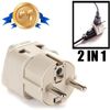 OREI USA to Europe (Schuko)(Type E/F) Adapter Plug  2 Pack Beige