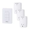 BN-LINK 3Pcs Wireless Wall-Mounting Remote Control Outlet Switch Power Plug In