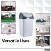 Superio Large Kitchen  Swing Top Trash Can - 13 Gallon, White Smoke 2 Pack