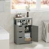 Gray Bathroom Cabinet Storage Organizer w/3 Drawers Shelf Stuff Display Rack