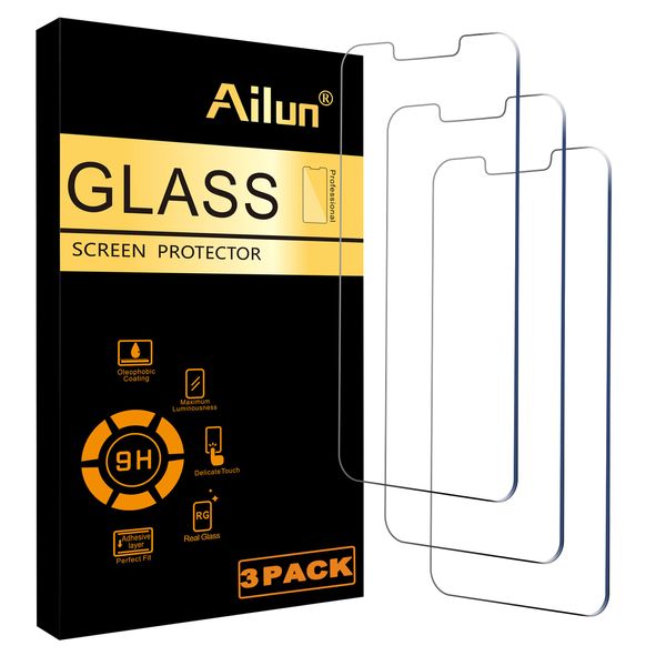 Ailun Glass Screen Protector Compatible for iPhone 14 Plus/iPhone 13 Pro Max [6.7 Inch Display], 3 Pack Case Friendly Tempered Glass