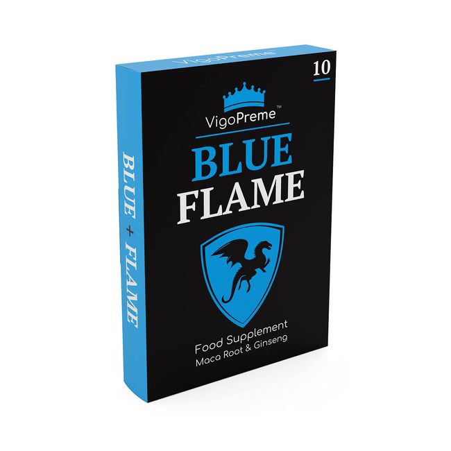 VigoPreme Blue Flame 950mg10 Capsules, Immediate Effect, Maximum Duration, 100% Natural for Men Only.