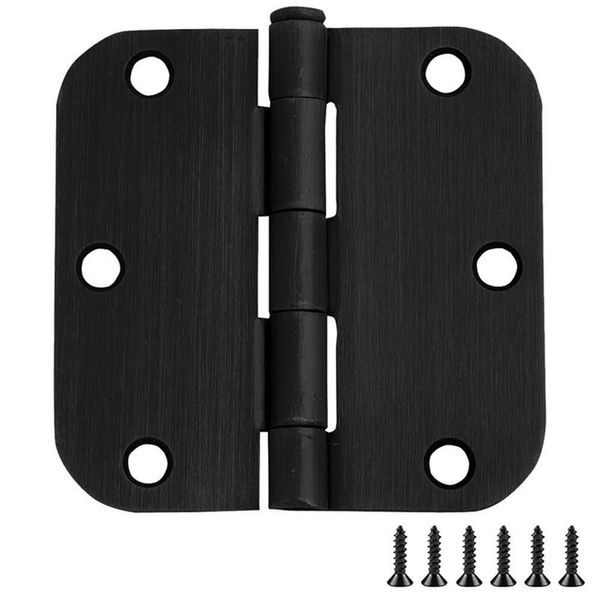 Stainless Steel  Door Hinge-Oil Rubbed Bronze 3.5-in. 5/8-in. Radius 9-Pack