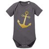 Comedy Shirts - Anker - Baby Body - Dunkelgrau/Gold Gr. 80