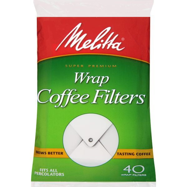 Melitta Percolator Wrap-Around Coffee Filters, White, 40 Count (Pack of 12, 480 Total Filters)