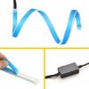 2pcs LED Headlight DRL Light Sequential Flexible Turn Signal Strip Amber Blue