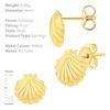 CARISSIMA Women's 9ct Yellow Gold Shell Shape Stud Earrings