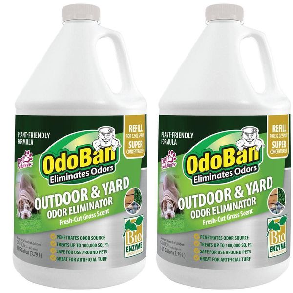 (2 Pack) Odoban Outdoor, Yard, and Pet Odor Eliminator Neutralizer 128 Oz.