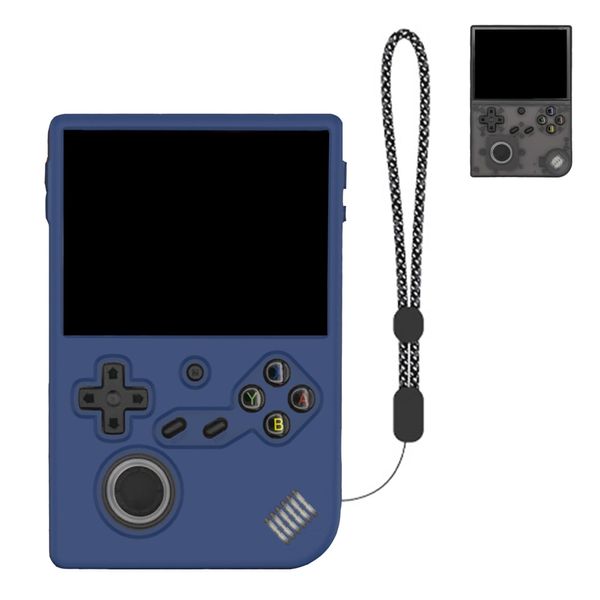 for RG40XXV Silicone Protective Case, Soft Case for Anbernic RG 40XXV only, RG 40XX V Retro Handheld Game Console Accessories, Anti-Scratch Washable Silicone Case with Lanyard (Blue)