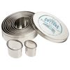 Ateco Rectangle Pastry Fluted Round Cutters in Graduated Sizes, Plain Edge, Oval