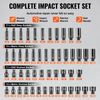 VEVOR Impact Sockets Set 55pcs 6-Point 1/4" Drive Bit Ratchet Tool Kit Case
