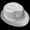 Silver Sequin Gangster Hat