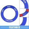 Engine Start Button Sticker for Dodge Charger Challenger Aluminum Alloy Blue