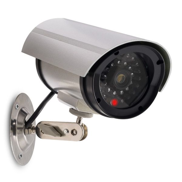 kwmobile Camera Dummy / Real Dummy Security Camera with LED Light Imitation Cable / Battery Powered