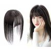 YIRU Partial Wig, 100% Human Hair, Medical Use, Hairpiece, Fully Hand Planted, Parted, Light and Thin, Conceals Hair Loss, Width 3.5 inches (9 cm), Height 5.5 inches (14 cm), Chestnut Color, 7.9 inches (20 cm)