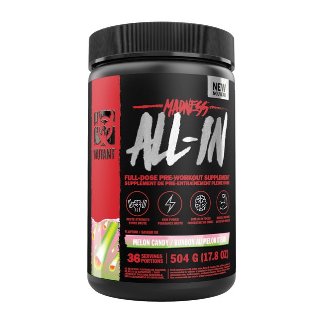 MUTANT Madness All-in | Full Dosed Pre-Workout Supplement | with Creatine Monohydrate | 504 G | Melon Candy