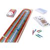Family Classics Cribbage - Solid Wood Continuous 3 Track Board with Built-In Storage Compartment for Pegs