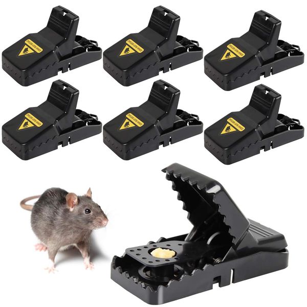 MEIXI 6 Pack Mouse Traps, Reusable Mousetraps Snap Mice Traps 100% Mouse Catcher Safe for Family and garden, Easy to Set (Model 1)