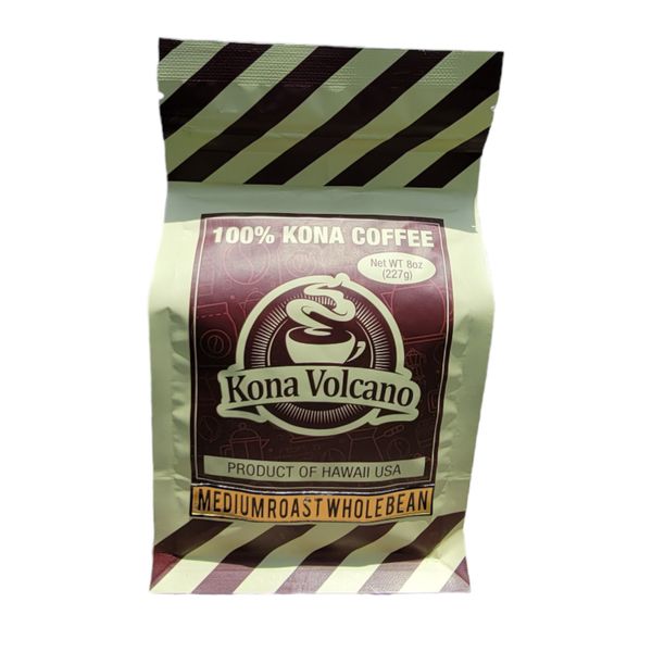 Kona Volcano Coffee Whole Bean 8.0oz bag - Medium Dark Roast