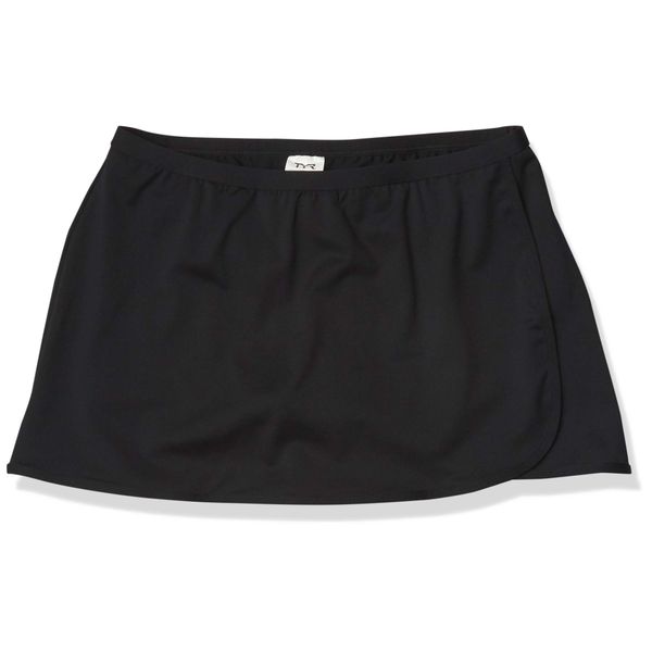 TYR Women's Solid Swim Skort, Black, 6