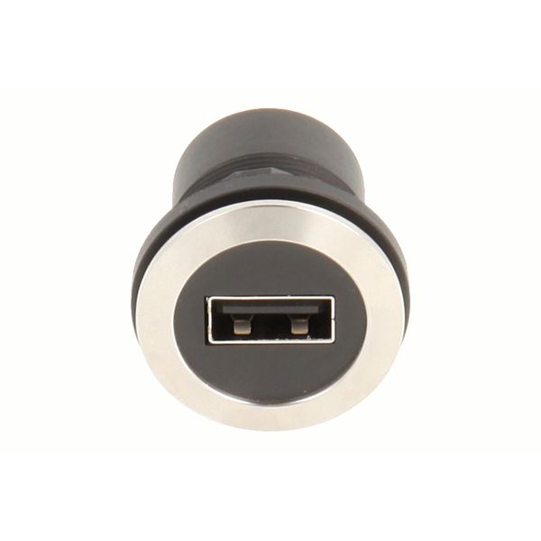 Club 23.001.558 USB Socket Stainless Steel with Back and Front, 1 x USB Type A Female Socket – 1 x USB Type A Female Socket – Metallic