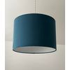 Teal Blue Velvet Drum Lampshade