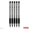 SAINO 5 x 0.7mm Tip Tri-Fit Triangular BLACK Ballpoint Pens Smooth Fine Writing