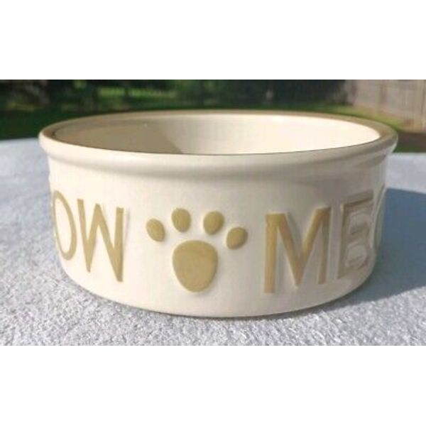 Whisker City Cat Kitty Ceramic Pet Bowl Meow