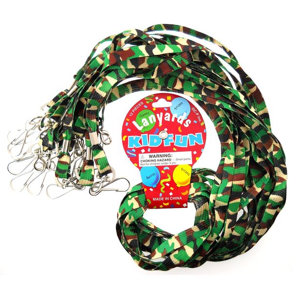 Kid Fun Dozen Camouflage Lanyards 12 pc