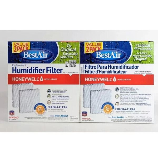 Lot of 2 BestAir Replacement Humidifier Filter HW600 for Honeywell HEV615 HEV620